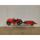JEEP CJ-5 RED + TRAILER 1:36 CORGI NO BOX