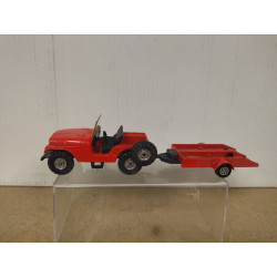 JEEP CJ-5 RED + TRAILER 1:36 CORGI NO BOX