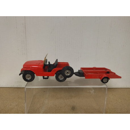 JEEP CJ-5 RED + TRAILER 1:36 CORGI NO BOX