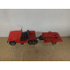 JEEP CJ-5 RED + TRAILER 1:36 CORGI NO BOX