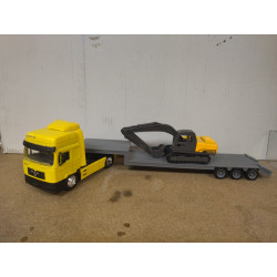 MAN F2000 YELLOW + TRAILER EXCAVADORA CAMION/TRUCK 1:43 NEW RAY