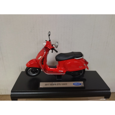 VESPA 125CC 2017 GTS RED MOTO/BIKE 1:18 WELLY