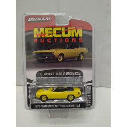 PLYMOUTH HEMI CUDA 1970 CONVERTIBLE YELLOW MECUM ACTIONS 1:64 GREENLIGHT