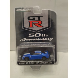 NISSAN GT-R R35 BLUE/WHITE 50TH ANNIVERSARY 1:64 GREENLIGHT