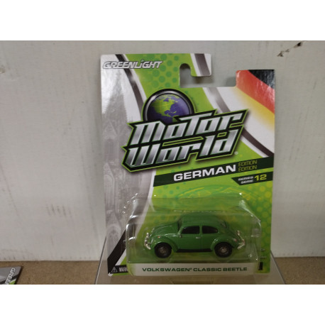 VOLKSWAGEN CLASSIC BEETLE GREEN S12 GERMAN EDITION MOTOR WORLD 1:64 GREENLIGHT