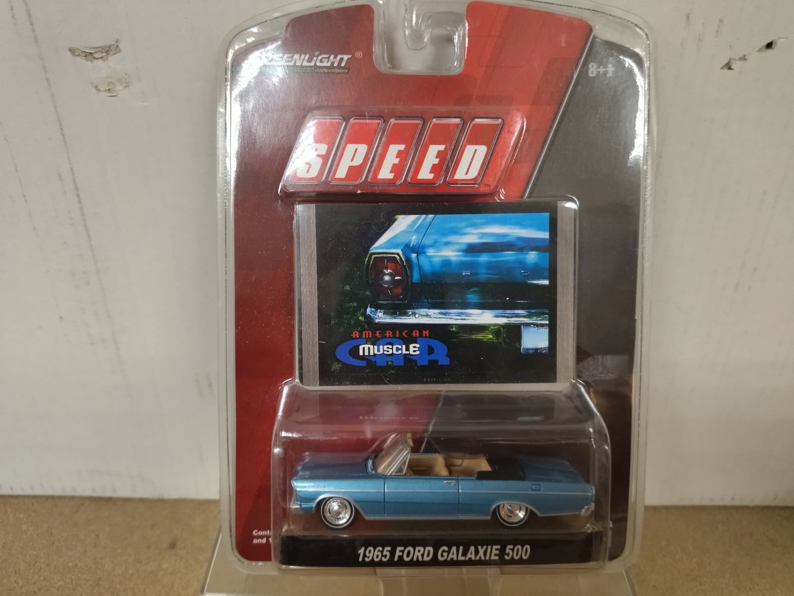 FORD GALAXIE 500 1965 CONVERTIBLE BLUE SPEED 1:64 GREENLIGHT - BCN