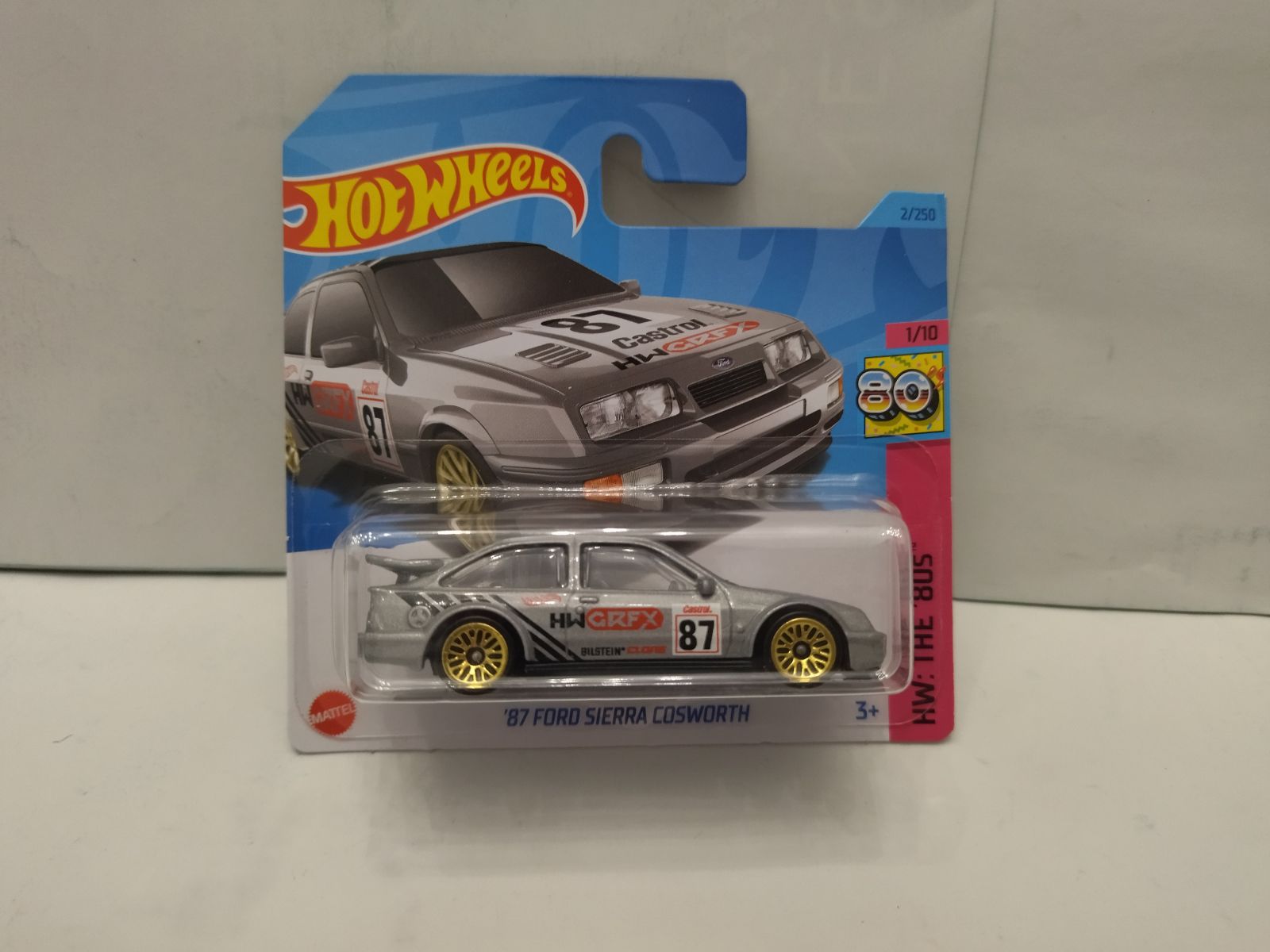 FORD SIERRA 1987 RS COSWORTH SILVER n87 1/10 THE 80S 1:64 HOT