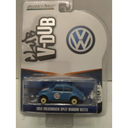 VOLKSWAGEN BEETLE 1953 n53 SPLIT WINDOW BLUE V-DUBS 1:64 GREENLIGHT