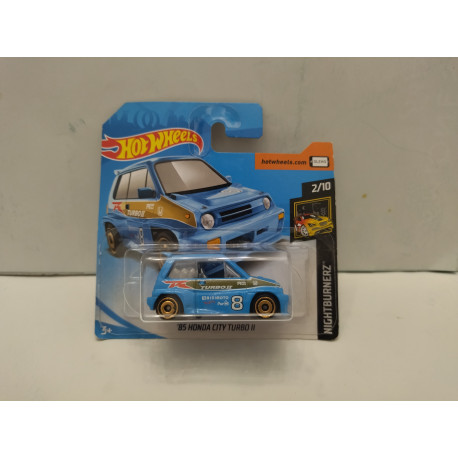 HONDA CITY TURBO II 1985 BLUE n8 2/10 NIGHTBURNERZ 1:64 HOT WHEELS