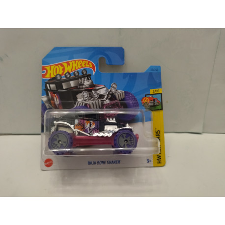 BAJA BONE SHAKER BLACK/PURPLE 3/10 ART CARS 1:64 HOT WHEELS