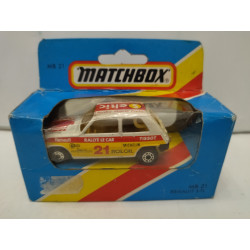 RENAULT 5 TL RALLY LE CAR WHITE/ROUGE SUPERFAST n21 1:54/apx 1:64 MATCHBOX BOX