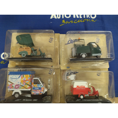 LOTE 4 X APE PIAGGIO ROTAS/BROKEN 1:32 ITALERI HACHETTE