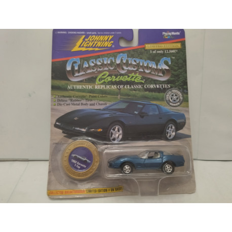 CHEVROLET CORVETTE C4 1982 T-TOP BLUE CLASSIC CUSTOMS 1:64 JOHNNY LIGHTNING