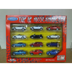 PACK 12 CARS PEUGEOT OPEL BMW CITROEN VW MERCEDES PORSCHE 1:64 WELLY