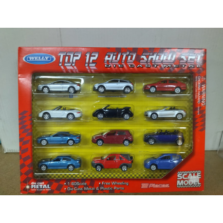 PACK 12 CARS PEUGEOT OPEL BMW CITROEN VW MERCEDES PORSCHE 1:64 WELLY