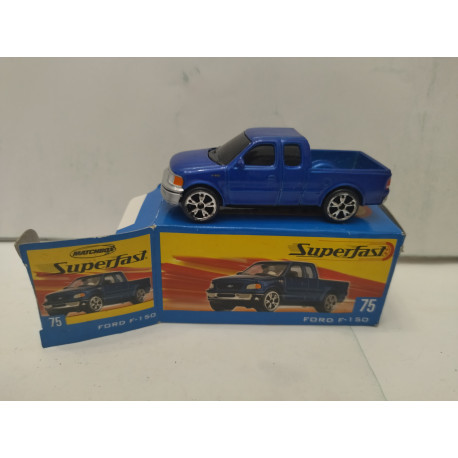 FORD F-150 BLUE SUPERFAST n75 1:64 MATCHBOX OPEN BOX/CAJA ABIERTA