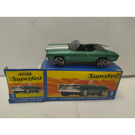 CHEVROLET CHEVELLE 1971 SS CONV SUPERFAST n9 1:64 MATCHBOX OPEN BOX/CAJA ABIERTA