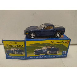 CHEVROLET CORVETTE C6 2005 SUPERFAST n24 1:64 MATCHBOX OPEN BOX/CAJA ABIERTA