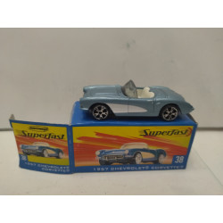 CHEVROLET CORVETTE C1 1957 CONV SUPERFAST n38 1:64 MATCHBOX OPEN BOX/CAJA ABIERTA