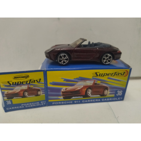 PORSCHE 911 CARRERA CABRIO SUPERFAST n36 1:64 MATCHBOX OPEN BOX/CAJA ABIERTA