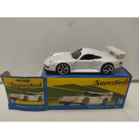 PORSCHE 911 GT1 WHITE SUPERFAST n70 1:64 MATCHBOX OPEN BOX/CAJA ABIERTA