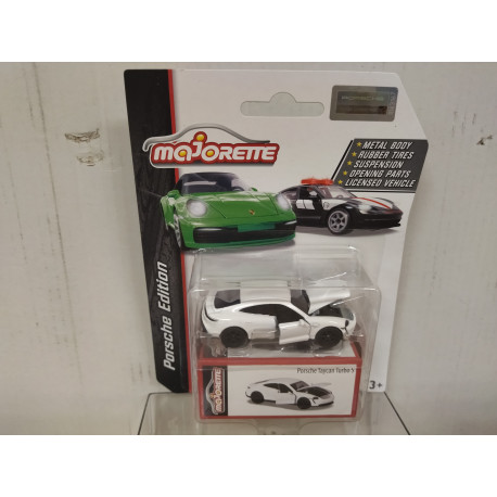 PORSCHE TAYCAN TURBO S WHITE + METAL BOX PORSCHE EDITION 1:64 MAJORETTE