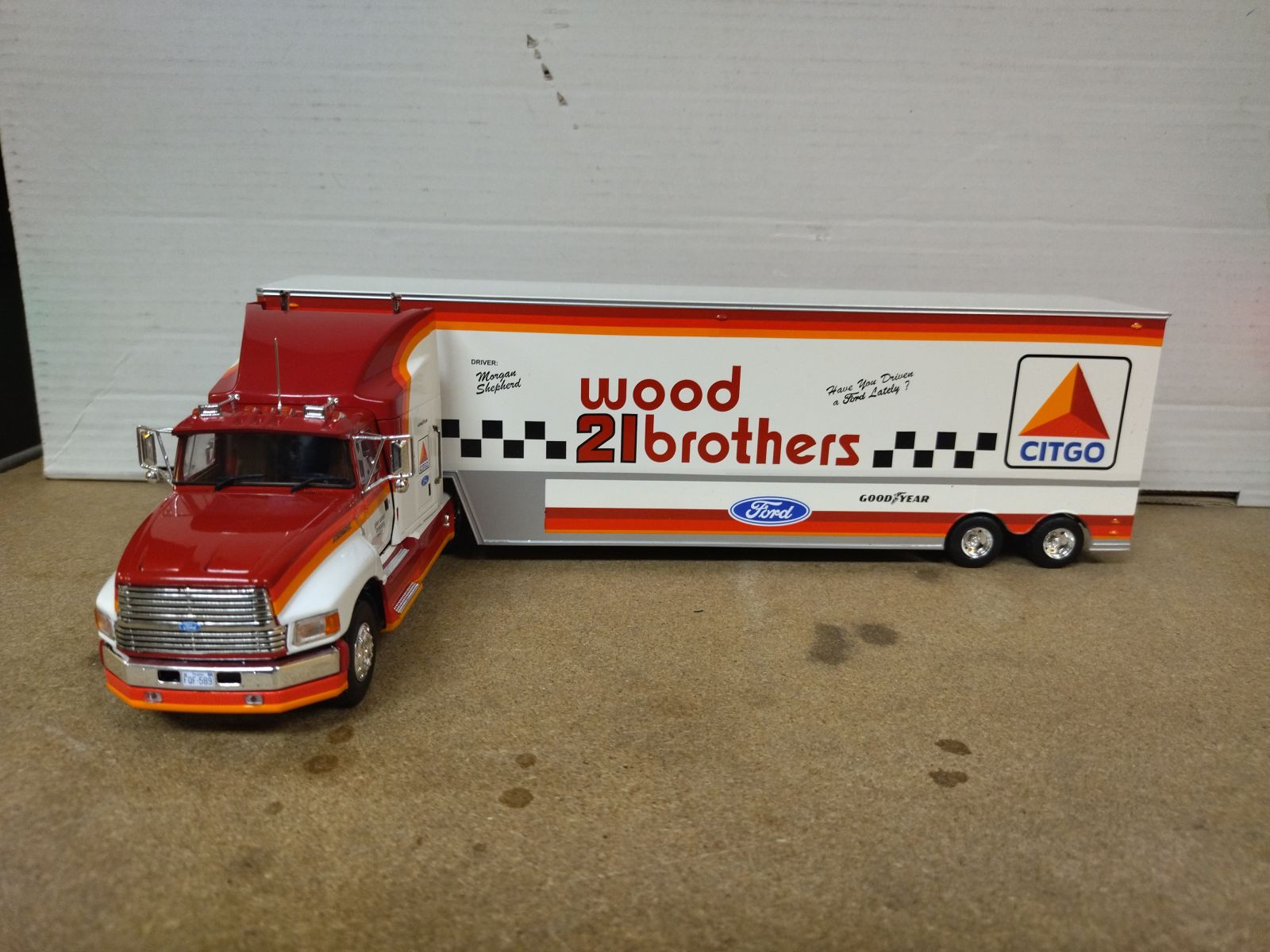 FORD AEROMAX 1990 NASCAR WOOD 21 BROTHERS AMERICAN TRUCK 1:43