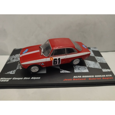 ALFA ROMEO GIULIA GTA 1966 WINNER RALLY COUPE DES ALPES J.ROLLAND 1:43 ALTAYA IXO
