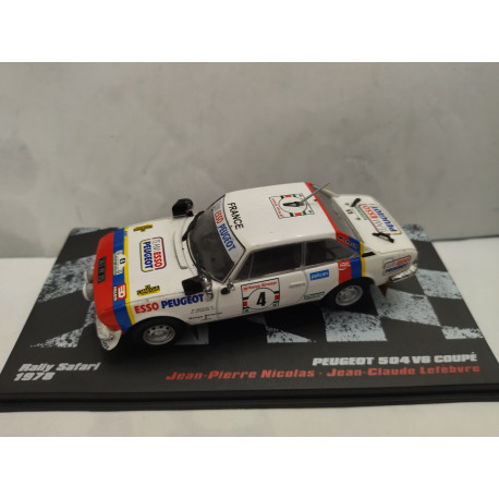 PEUGEOT 504 1978 V6 COUPE RALLY SAFARI J.-P.NICOLAS 1:43 ALTAYA IXO