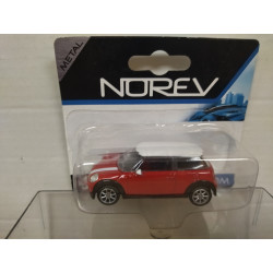 MINI COOPER ONE 2006 RED/WHITE BLISTER apx 1:64 NOREV 3 INCHES (7,5cm)