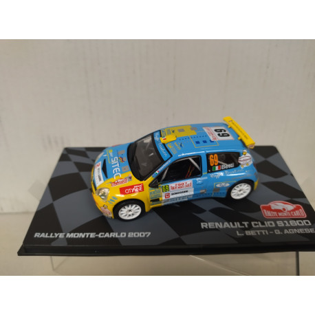 RENAULT CLIO S1600 2007 RALLY MONTE CARLO L.BETTI 1:43 EAGLEMOSS IXO