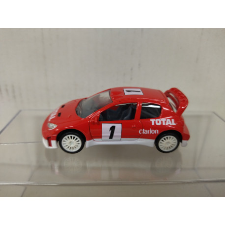 PEUGEOT 206 WRC n1 RALLY CLARION TOTAL BOX WHITE apx 1:64 NOREV 3 INCHES (7,5cm)