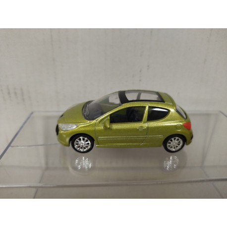 PEUGEOT 207 MI-VIE BERLINE 3P GREEN/YELLOW apx 1:64 NOREV 3 INCHES (7,5cm)