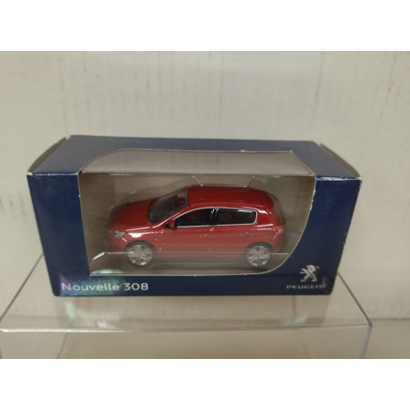 PEUGEOT 308 NOUVELLE ROUGE RUBIS 1:64 apx NOREV 3 INCHES (7,5cm)