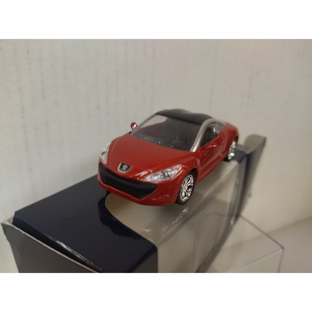 PEUGEOT RCZ ROUGE/BLACK BOX BLUE apx 1:64 NOREV 3 INCHES (7,5cm