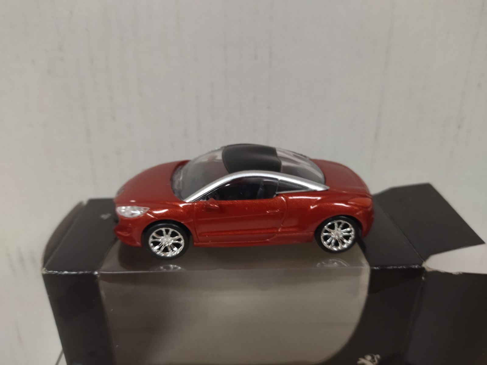 PEUGEOT RCZ ROUGE/BLACK BOX BLACK apx 1:64 NOREV 3 INCHES (7,5cm