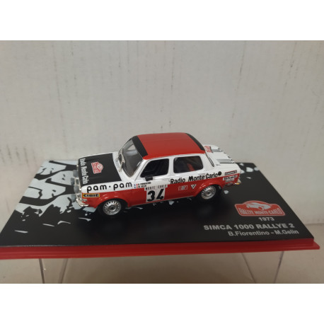 SIMCA 1000 RALLYE 2 1973 RALLY MONTE-CARLO B.FIORENTINO 1:43 ALTAYA IXO