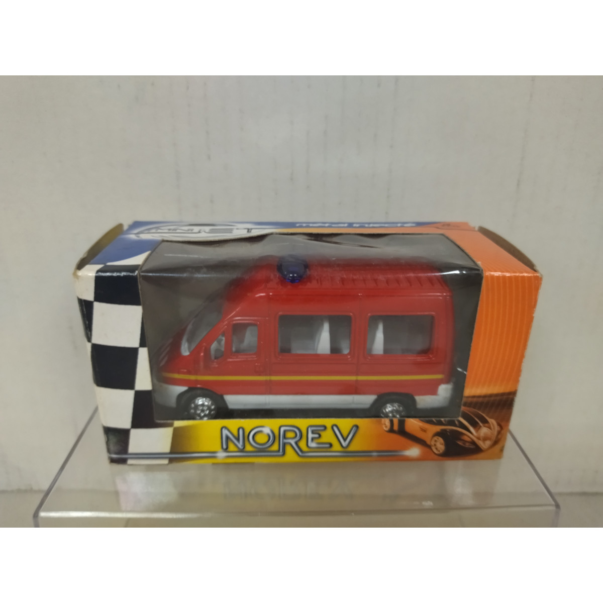 Miniature Norev 1/64 Peugeot Boxer Pompier - Très Bon état, Similaire à Majorette
