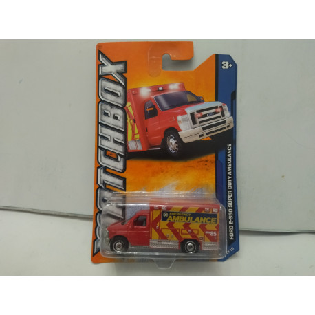 FORD F-350 SUPERDUTY AMBULANCE 1:64 MATCHBOX USA CARD