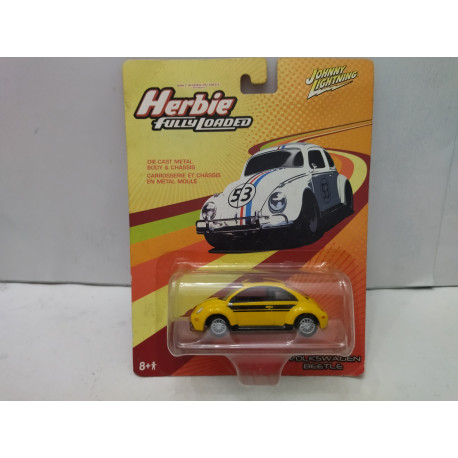 VOLKSWAGEN BEETLE 2004 YELLOW/BLACK HERBIE FULLY LOADED 1:64 JOHNNY LIGHTNING