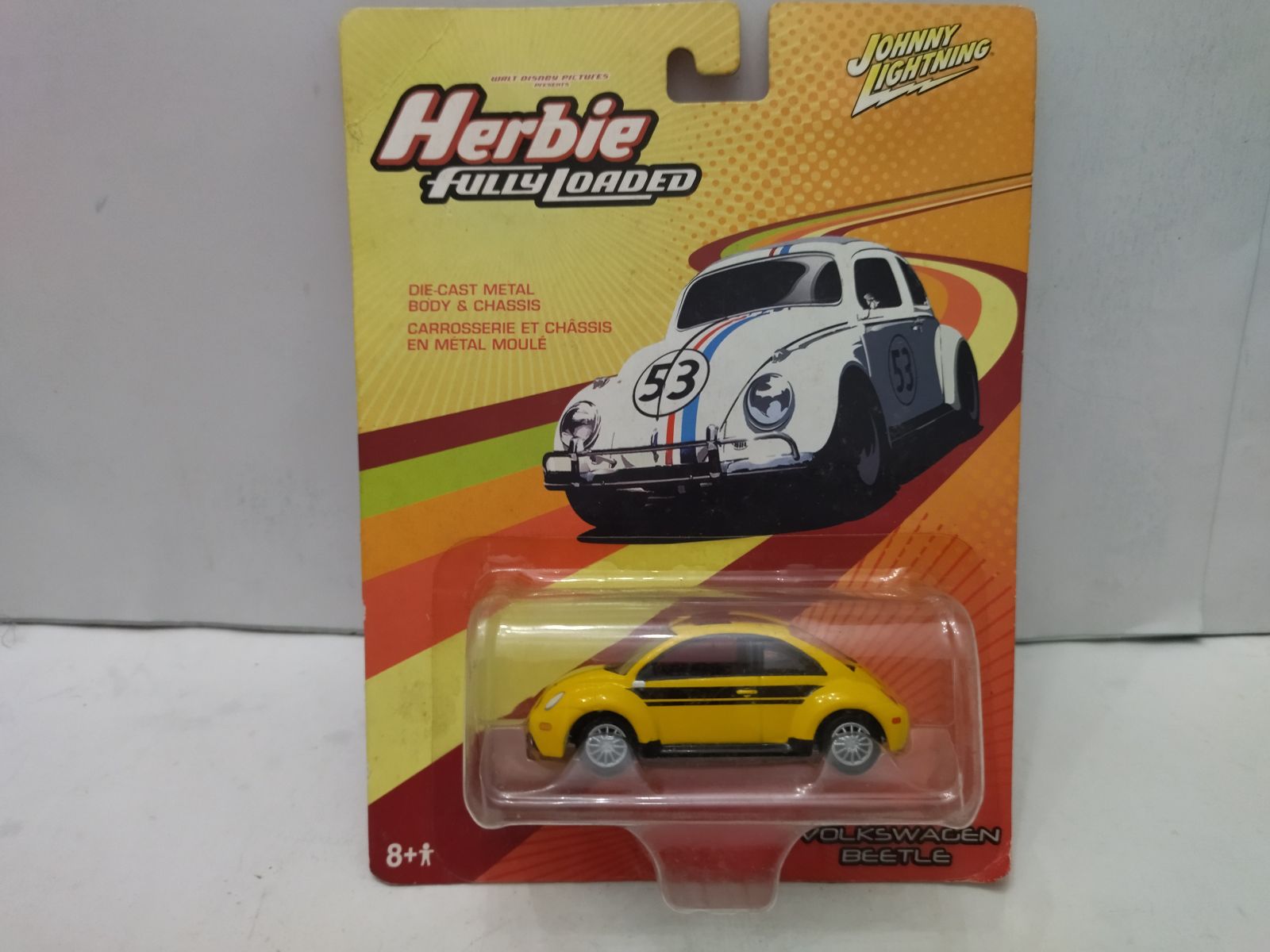 VOLKSWAGEN BEETLE 2004 YELLOW/BLACK HERBIE FULLY LOADED 1:64