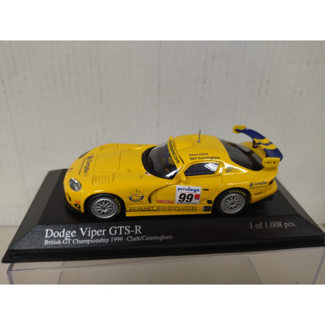 DODGE VIPER 1999 GTS-R BRITISH GT CLARK/CUNNINGHAM 1:43 MINICHAMPS URNA RAJADA