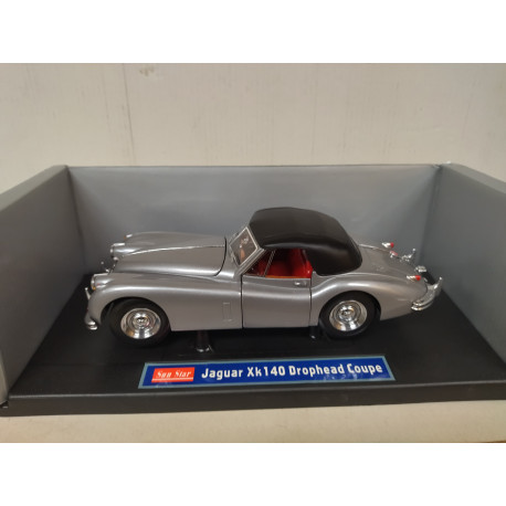 JAGUAR XK140 1955 DROPHEAD COUPE GREY/BLACK 1:18 SUN STAR