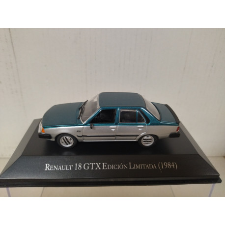 RENAULT 18 1984 GTX EDICION LIMITADA VERDE/GRIS ARGENTINA 1:43 SALVAT IXO HARD BOX