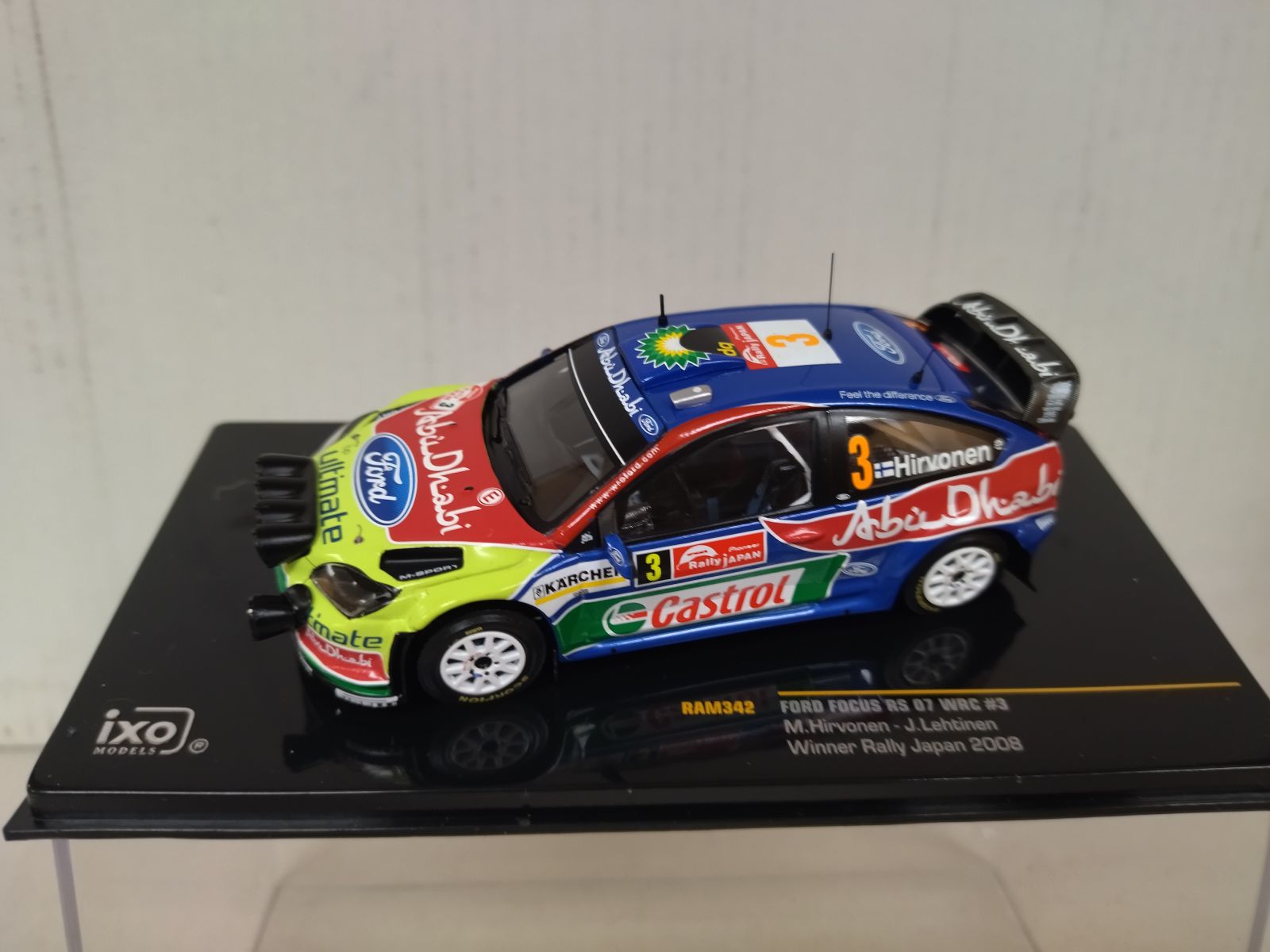 FORD FOCUS RS 07 WRC 2008 WIN RALLY JAPAN M.HIRVONEN 1:43 IXO