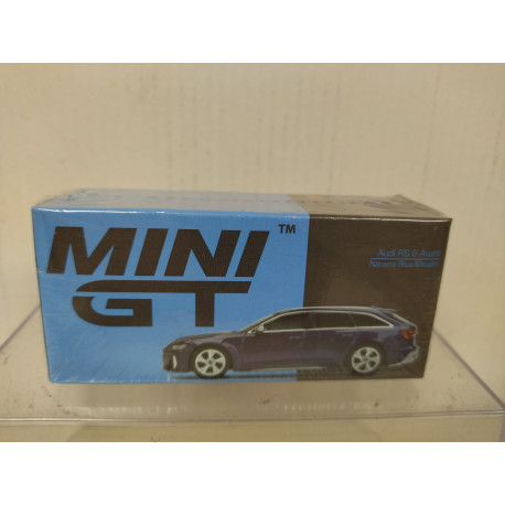 AUDI RS 6 AVANT NAVARRA BLUE METALLIC LHD 1:64 MINI GT