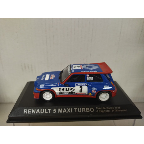 RENAULT 5 MAXI TURBO 1985 WIN RALLY TOUR CORSE J.RAGNOTTI 1:43 ALTAYA IXO HARD BOX