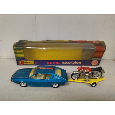 RENAULT 17 TS AZUL + REMOLQUE MOTO 1:37 GUISVAL ESCORPION