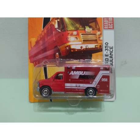 FORD E-350 2008 AMBULANCE RED MBX 55 1:64 MATCHBOX