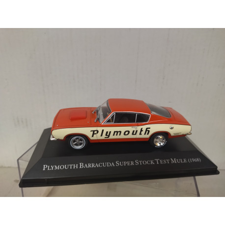 PLYMOUTH BARRACUDA 1968 SUPER STOCK TEST MULE AMERICAN CARS 1:43 ALTAYA IXO